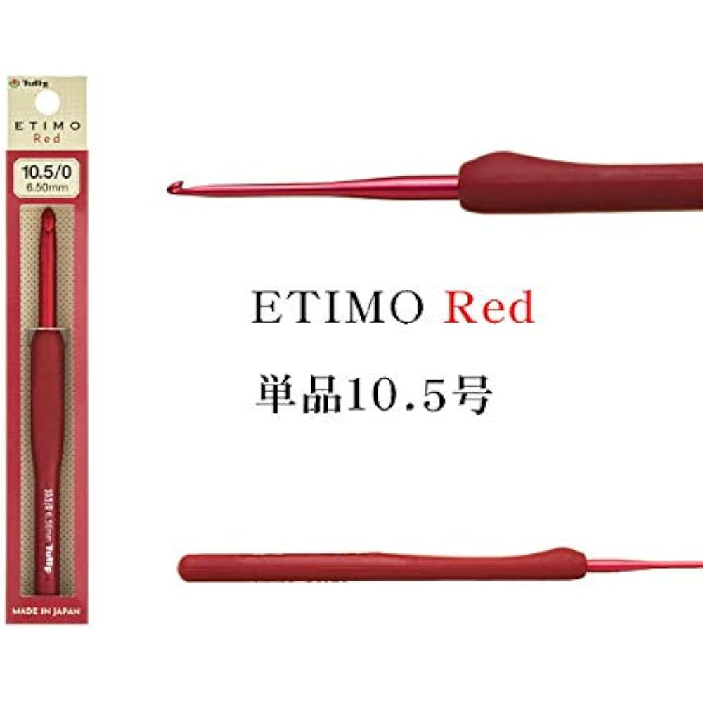 Крючок для вязания крючком “ETIMO Red (Etimo Red) Крючок для вязания с мягкой ручкой 10,5/0” Tulip Tulip TED105