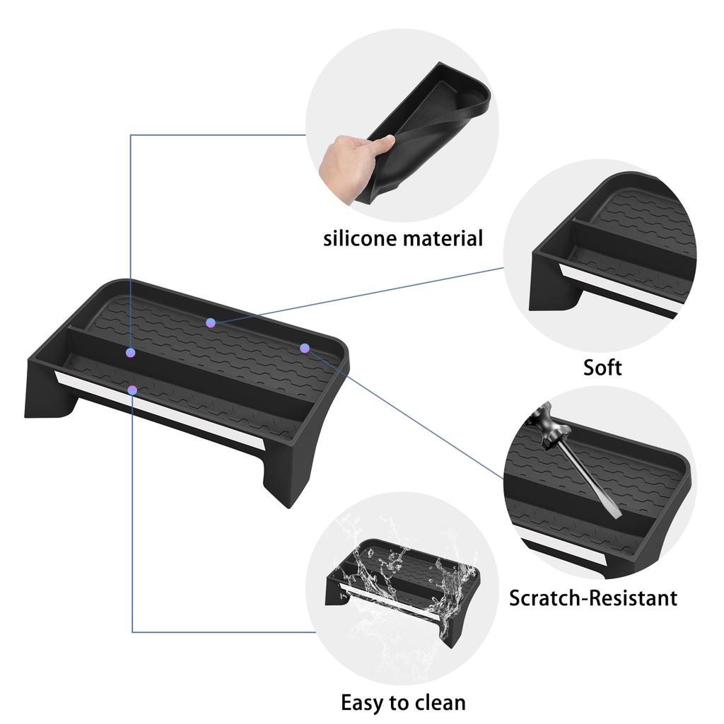 LHD для BYD Shark 2024 2025 Автомобильный лоток для хранения на приборной панели Экран дисплея Задний ящик для хранения Лоток Органайзер Аксессуары Черный
