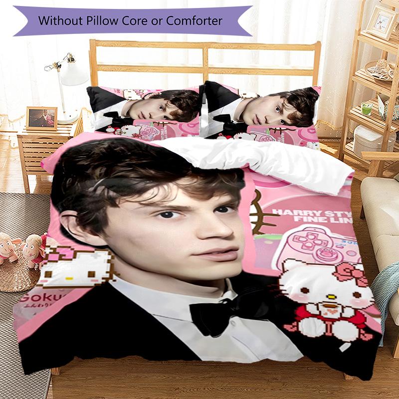 3pcs Evan Peters pattern bedding set duvet cover set includes duvet cover &pillowcases, perfect all season bedroom decoration & gift