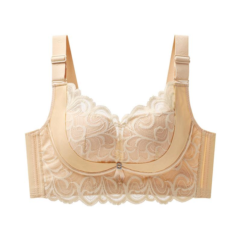 Кружевной бюстгальтер с эффектом пуш-ап, женский регулируемый бюстгальтер без косточек, с верхней поддержкой, предотвращающий провисание груди, утягивающее нижнее белье большого размера