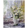 Diamond Painting White Daisy Flowers Embroidery Full Round Diamond Mosaic Picture Art Wall Sticker
