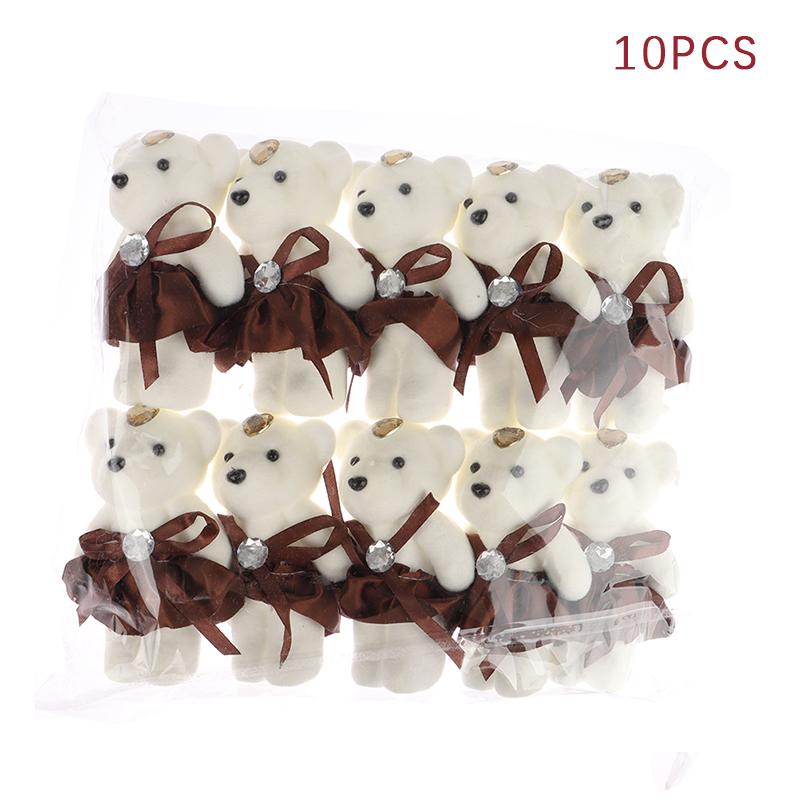 10Pcs 12Cm Bear Flower Bouquet Toy Cartoon Doll Foam Bouquet Gift Party Decor