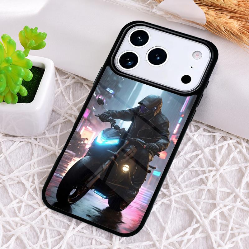 Противоударный чехол для телефона с рисунком Мотоциклист для iPhone 17 Air 16e 15 11 12 14 13 Pro Max Чехол Coque