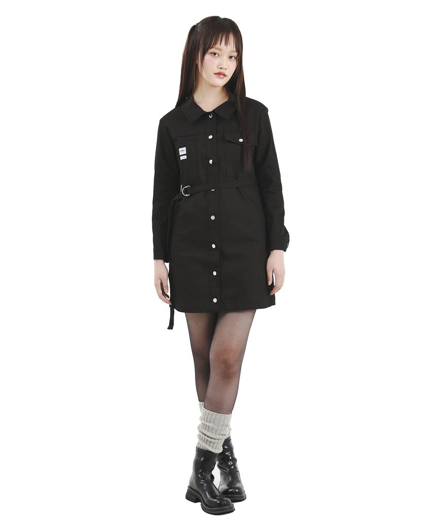Catharsis Daily Cation Denim Mini Dress Brown Black S M