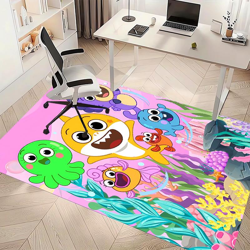 Baby Shark Printed Absorbent Washable Carpet, Non-Slip Bathroom Mats, Kitchen Rugs, Yoga Mat,Living Room Entrance, Camping Picnic Rugs