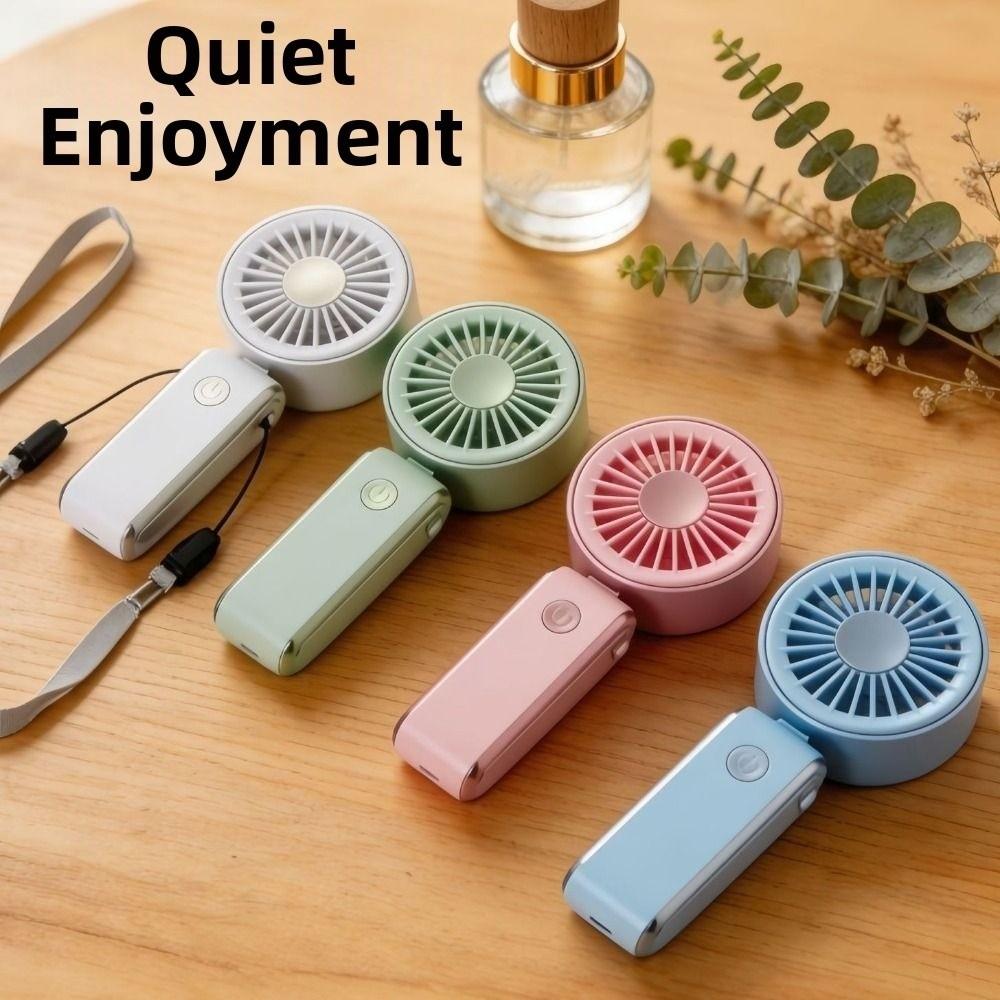 3 Speeds Portable Electric Fan Quiet Operation Neck Hanging Small Fan Handheld Mini Fan Office