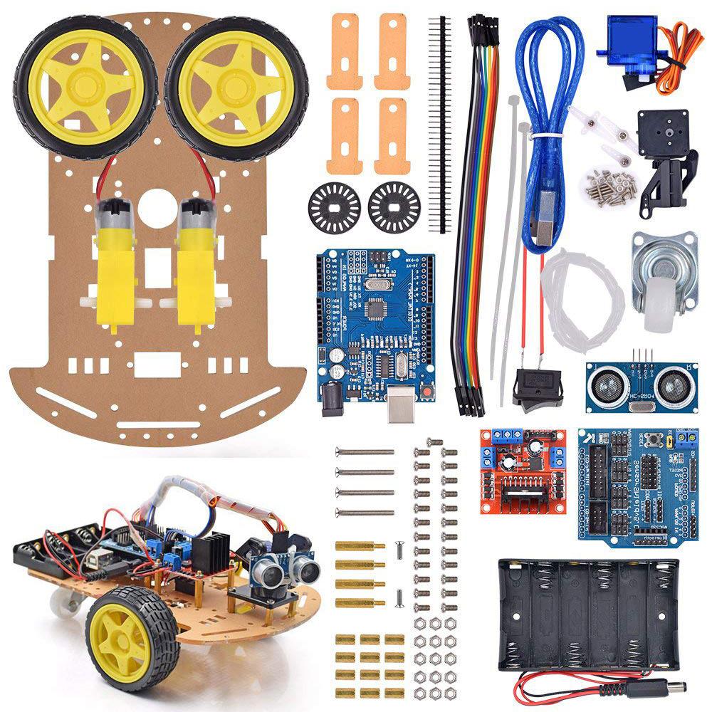 Для робототехнического набора, совместимого с Arduino, с функцией обхода препятствий, 4 датчиками следования, 20 линейными энкодерами и печатной платой-каркасом