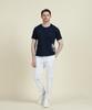 PANICALE Navy Cotton Patchwork Logo T-Shirt