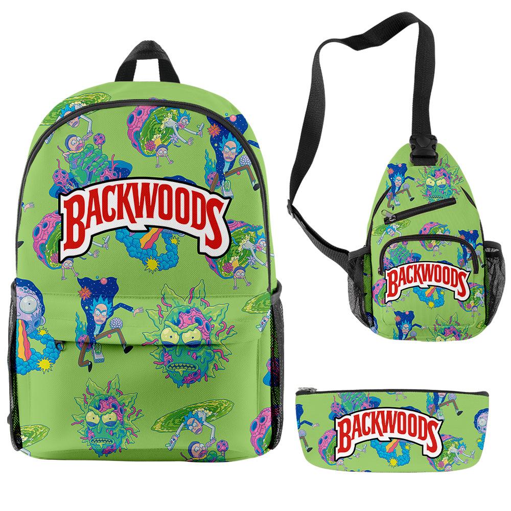 Школьный Сезон Студенческий Рюкзак Backwoods Сигарный Набор Рюкзаков Сумка-Мессенджер Пенал Набор из Трех Предметов