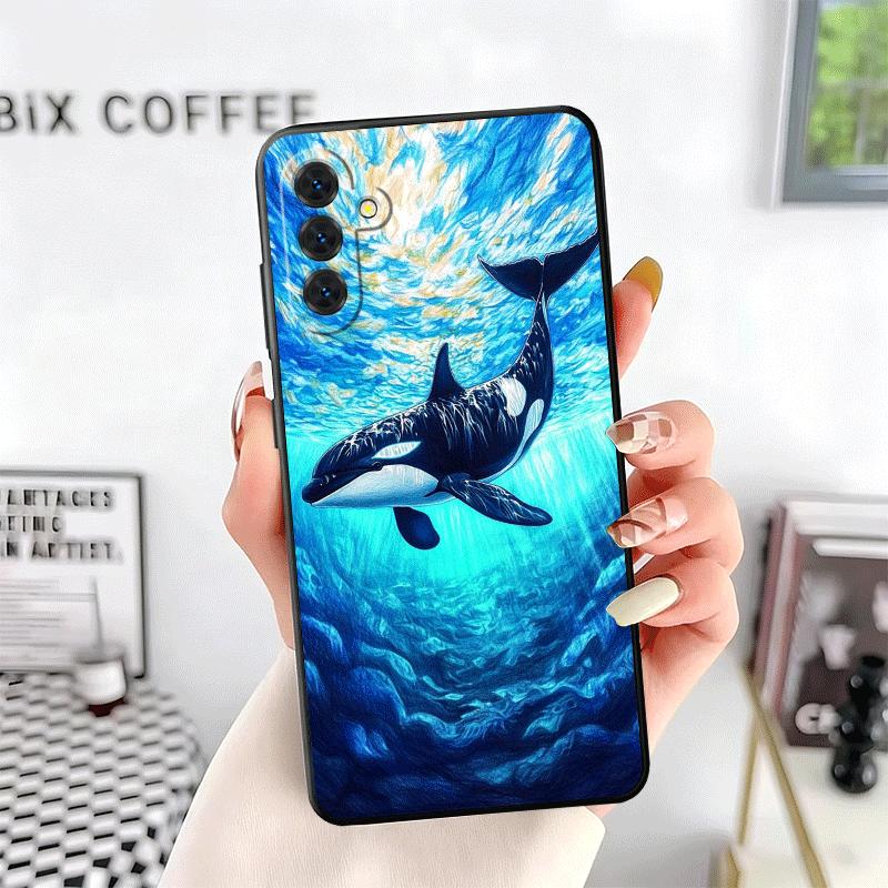 Orca Ocean Pattern Soft Phone Case for Samsung A17 A37 A57 A16 A26 A36 A56 A15 A25 A35 A55 A14 A24 A34 A54 A13 A23 A33 A53 A52 A