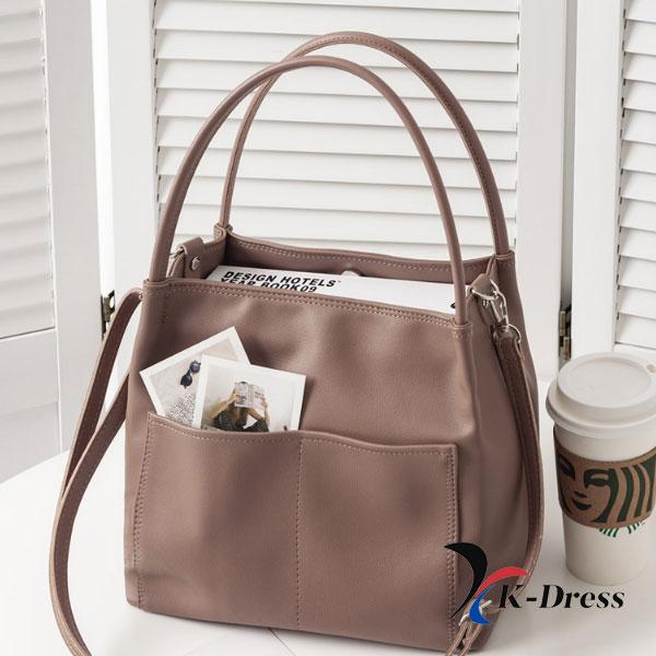 Карманная двусторонняя сумка-шоппер с перекрестием (4 цвета)