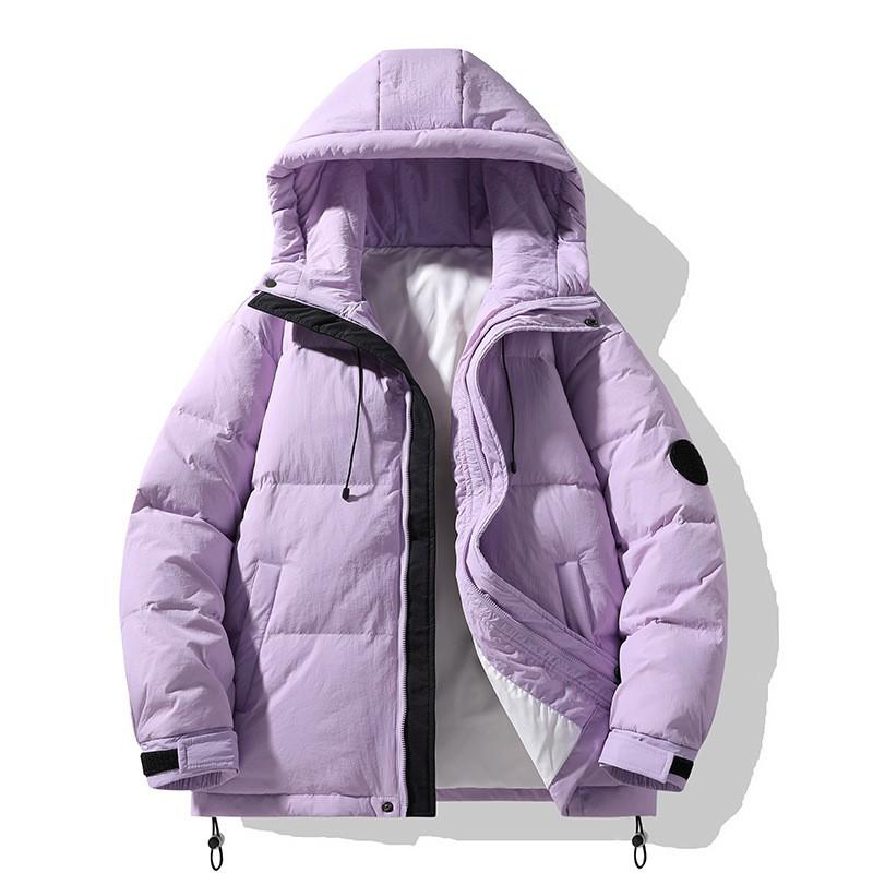 Couple Winter Down Jacket White Duck Filled Warm Loose Fit Teenagers Multiple Colors