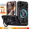 Чехлы для телефона с вращающимся на 360° складным кронштейном для iPhone 17 Pro Max Air 14 15 Plus 12 13 16 Pro 16E Магнитная крышка-слайдер для защиты камеры