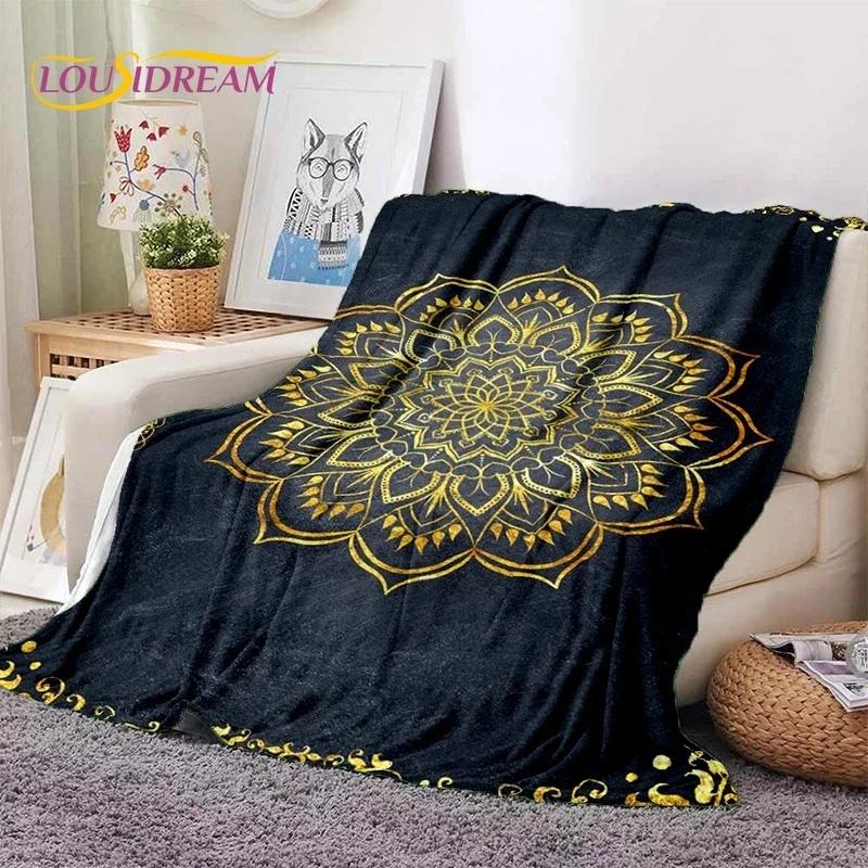 3D Mandala Yoga Flower Bohemia Meditation Nature Soft Flannel Blanket for Bed Bedroom Sofa Picnic,Throw Blanket Outdoors Leisure