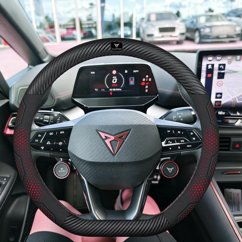 BFI1 Car Breathable Anti-Slip Suede Leather Steering Wheel Cover For Cupra Formentor Terramar Tavascan Ateca Born Leon ST IBIZA Raval