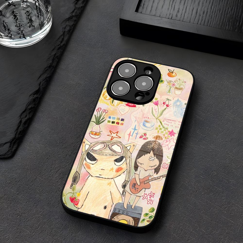 Y-Yoshitomo N-Nara Художественный Чехол для Телефона Стекло Для IPhone 12 17 15 14 13 16 11 Pro XS Max Plus Mini X XR E2020 Закаленное Coque