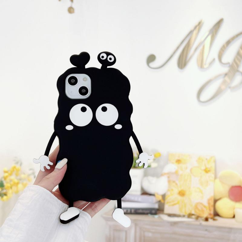 Черный 3D чехол с милым мультяшным рисунком для OPPO RENO 8 PRO A53 A72 R15 Vivo Y55S Y33s y7s, роскошный мягкий силиконовый чехол для телефона для детей