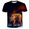 1-14 Years Children Short Sleeve T-Shirts Tiger Lion Animals Tshirt Baby Boys Girls Kids Summer Clothes Casual Oversized Tops