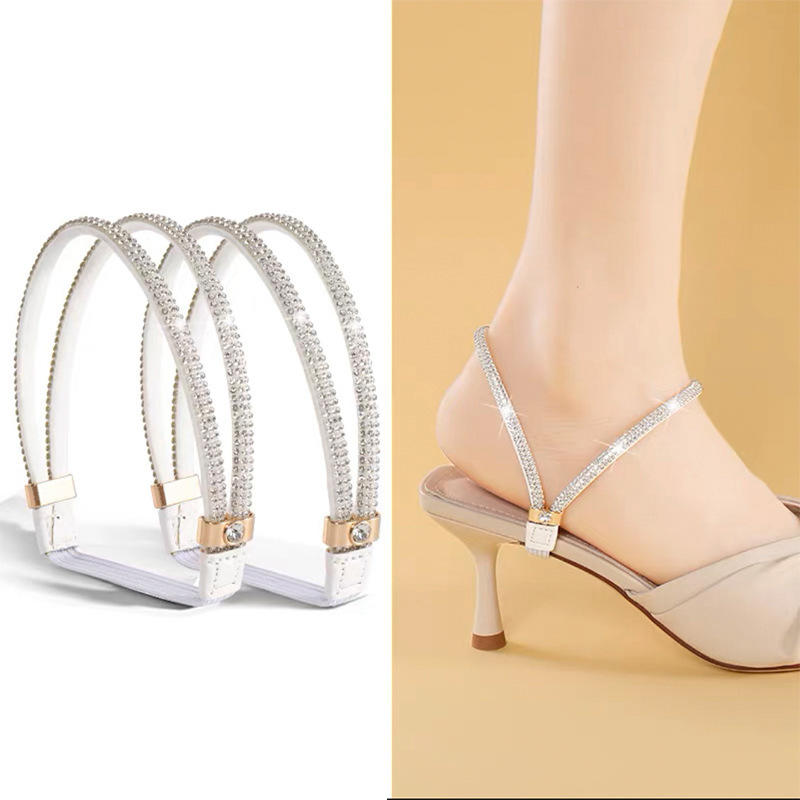 Женский ремень для обуви Стразы Высокие каблуки Шнурки Бесплатный треугольный пучок Фиксация на щиколотке Свободная Противоскользящая Пучок Шнурки Завязки Ленты