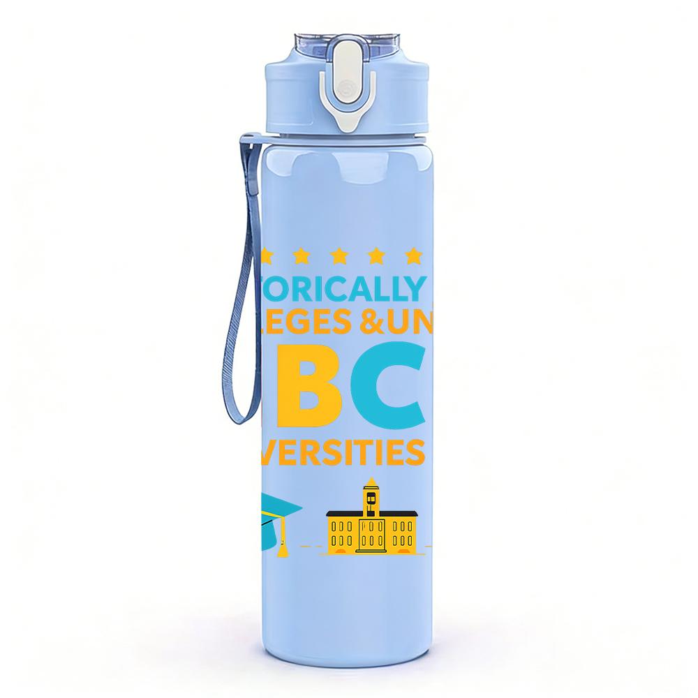 1PC HBCU Graduation Graphic,750ml Color Plastic Sports Water Bottle,Leakproof Flip Straw Lid,Suitable for Sports Office Home Use