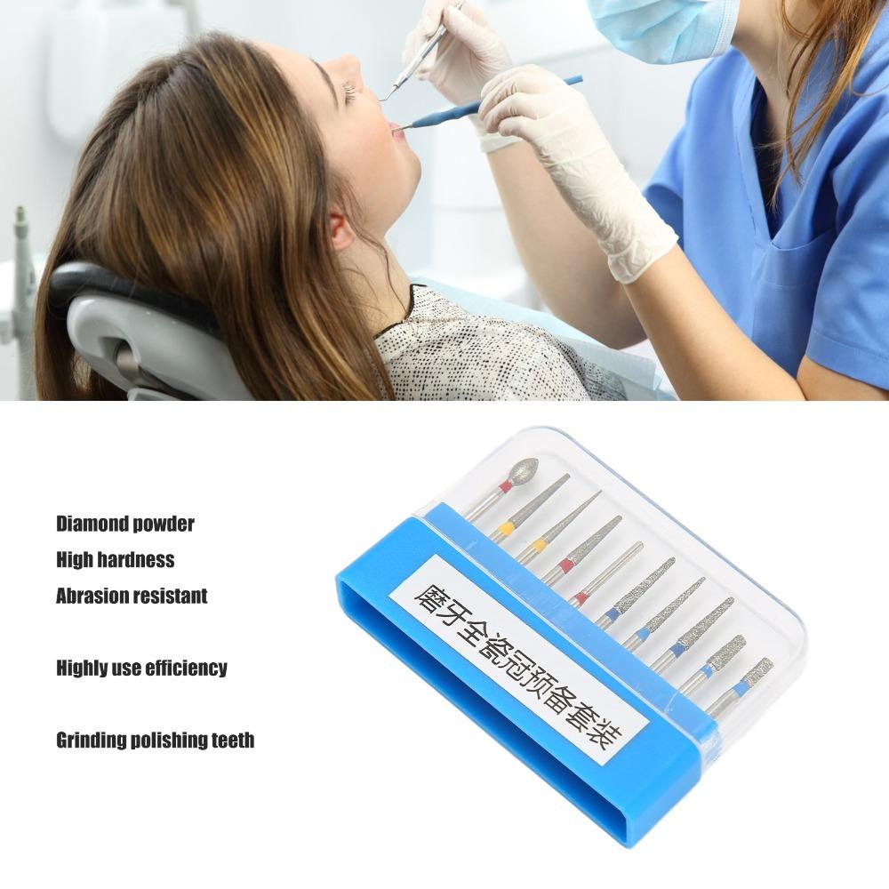 10pcs/Set Stainless Steel Dental Burs Drill Grinding Polishing Drill Set High Speed Burs Dental Lab