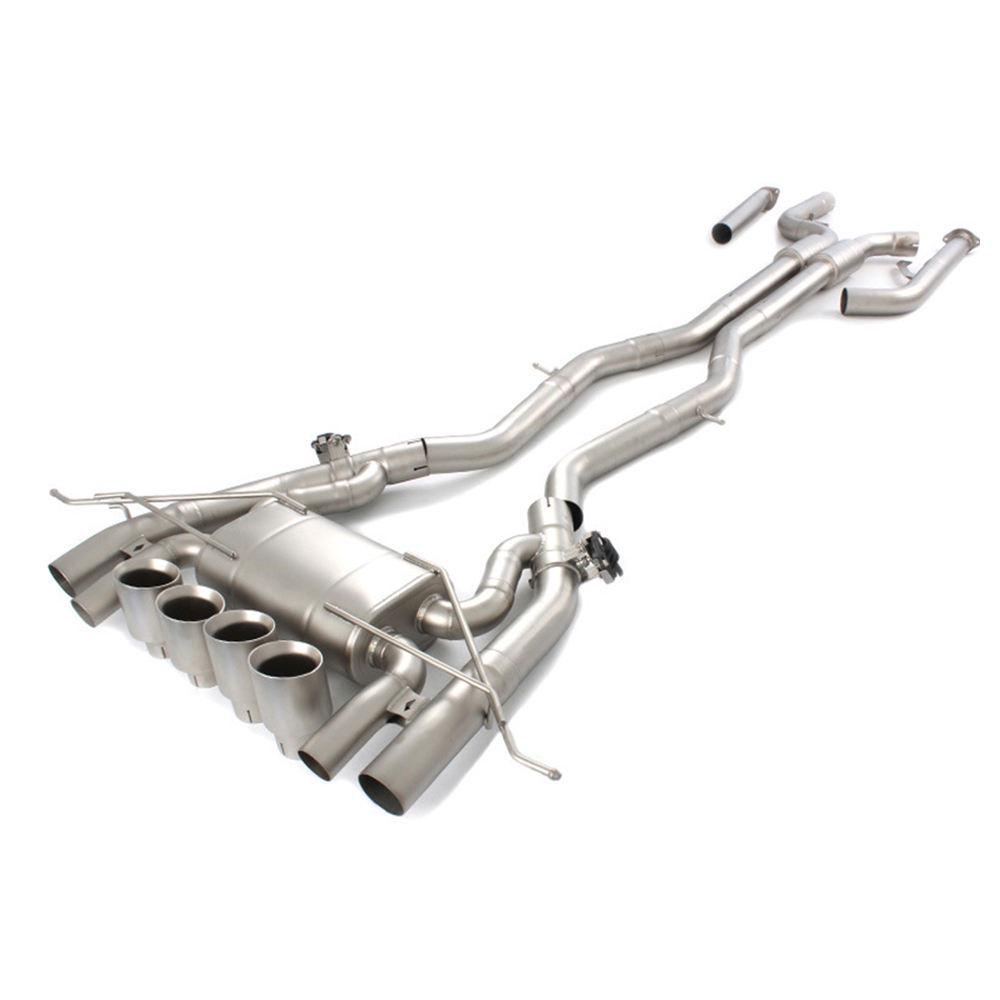 BMW M3/M4 G80/G82 Exhaust Pipe with Dual Valve and Single Muffler Tail Section.