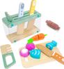Деревянные Кухонные Игрушки Набор для Ролевых Игр Резка Мяса и Овощей Симуляция Кухни Игровой Домик Монтессори Раннее Развитие Игрушки