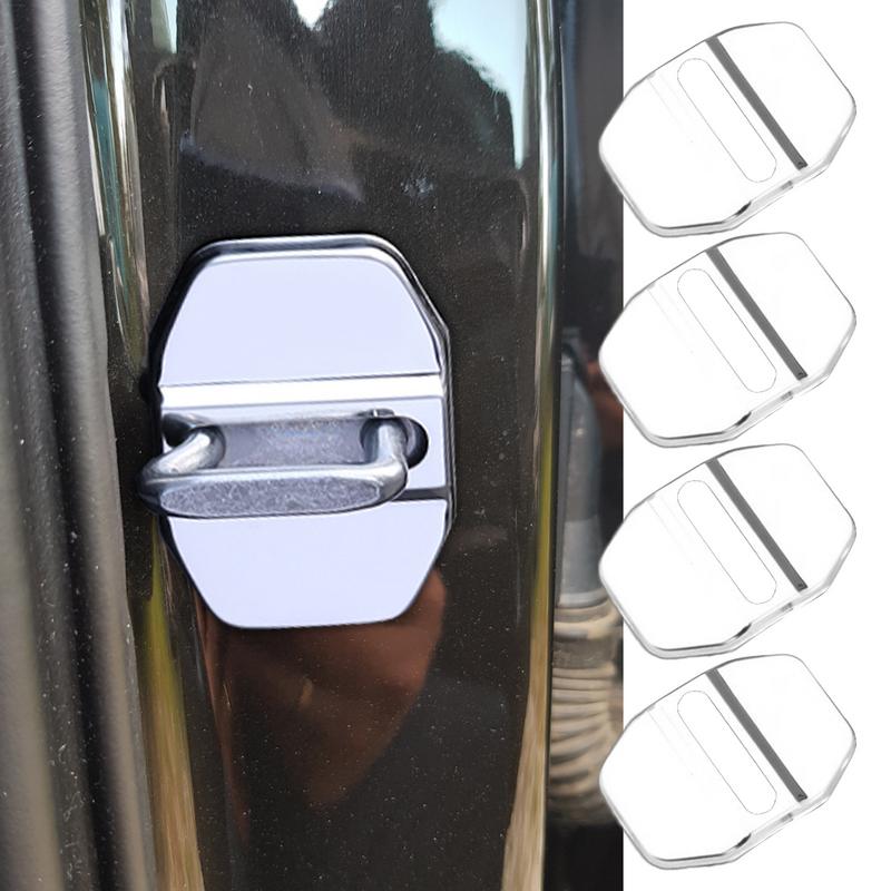 Крышка замка двери фургона из нержавеющей стали, ограничитель двери транспортного средства, защитный кожух, защелка двери, отделка цилиндра замка, хромированная крышка, ограничитель двери транспортного средства