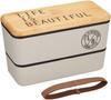 Коробка для ланча Showa Bento Box Nest Stamp Bamboo x Gray 2 яруса Нижний ярус 400 мл Верхний ярус 590 мл Компактный тип хранения Сделано в Японии 77084 Мужская Д/Б