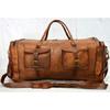 Large Brown Vintage Genuine Leather Goat Hide Travel Luggage Duffle Gym Bags