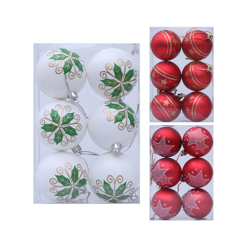 6Pcs Christmas Ball Baubles Ornament Shatterproof Christmas Tree Hangings Decorations for Wedding Winter Holiday Party