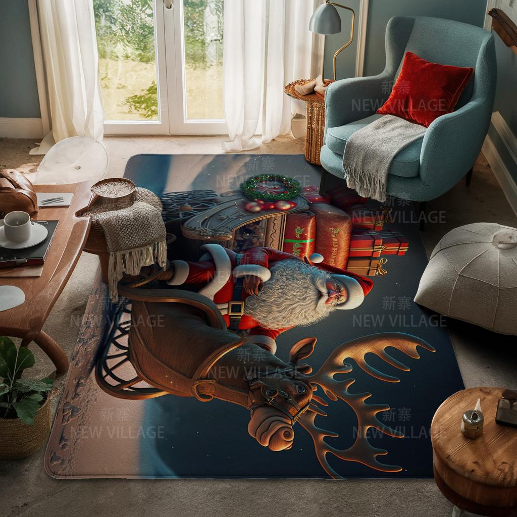 Ковер у входа в дом Домашний коврик у двери Гостиная Ванная Комната Ноги ванная комната Нескользящие коврики с водопоглощением для ванной Счастливого Рождества зима