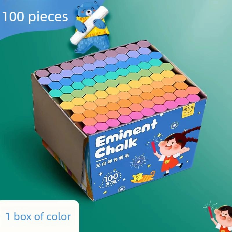 50/100 ШТ. Безпылевые Мелки для Школы Цветные Яркие Мелки Идеально Подходят для Доски Детское Творчество Школьные Канцелярские Товары