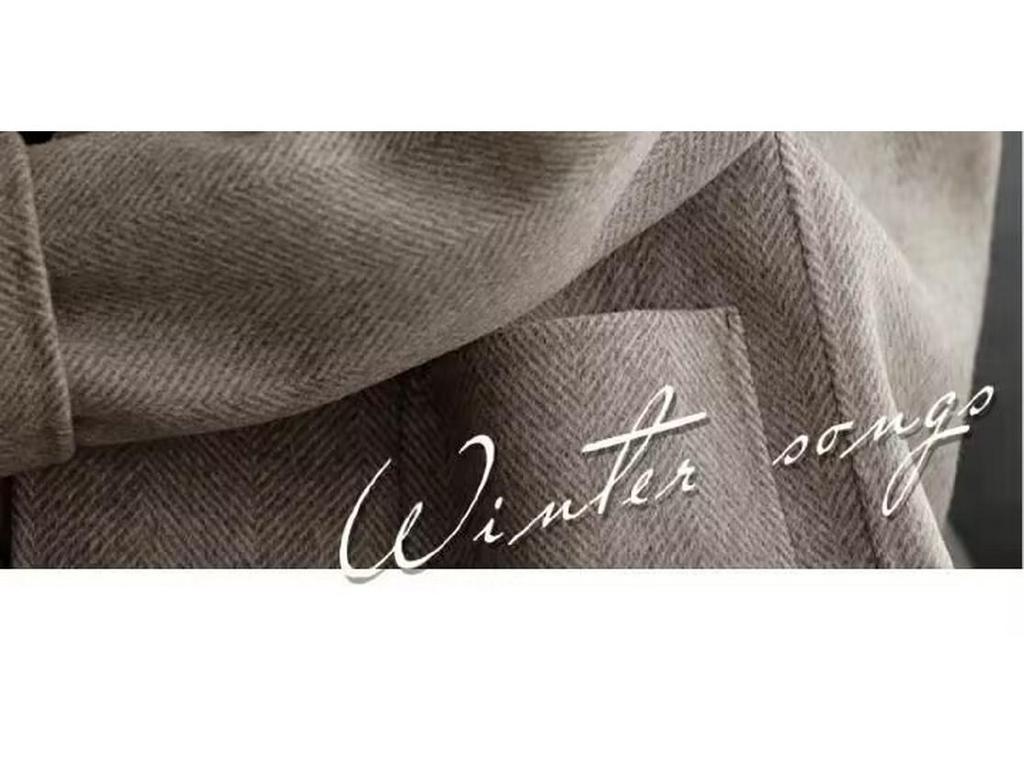 2023 Autumn/Winter Women's High-End Thick Herringbone Wool Coat - Casual Trendy Design