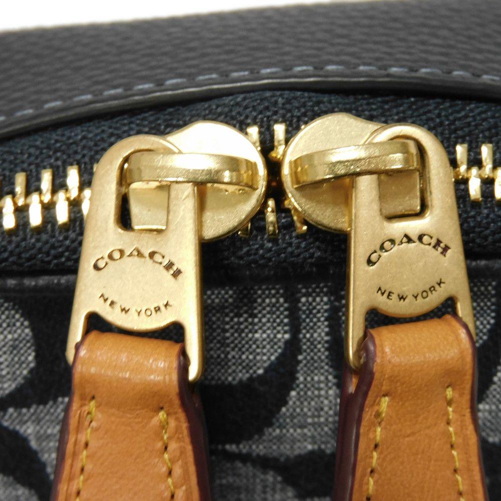 Used 9726 Stanton Crossbody Bag C8235 7921, Excellent Condition, Denim and Pebble Leather, All-Over Print Signature