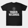Мужская черная футболка с принтом Ретро Tower Records – Винтажная футболка для любителя музыки Печать на трансферной бумаге без вырезания Хлопковая футболка