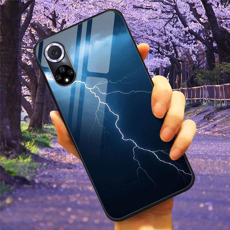 Чехол для Honor 50 Pro Закаленное Стекло Звездный Мрамор Жесткая Задняя Крышка для Телефона Huawei Honor 50 Чехлы Honor50 Защитные
