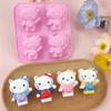 Кавайи DIY Sanrio Hello Kitty Инструмент для выпечки печенья и шоколада Мультяшная силиконовая форма для кубиков льда и мыла Набор