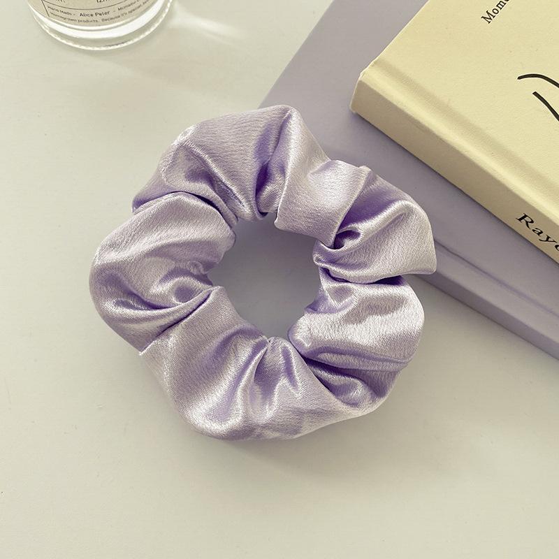Satin Pig Large Intestine Hair Band Solid Color Fabric Head Flower European and American Headrope Rubber Band Hair Accessories