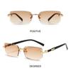 UV400 Protection Frameless Sun Glasses Y2K Eyewear Rimless Rectangle Sunglasses  for Women & Men