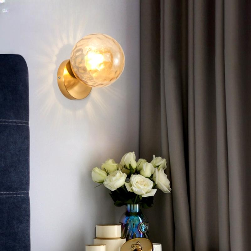 Светодиодный настенный светильник Nordic IndoorIron Modern Stairs E27, круглый стеклянный светильник для гостиной, спальни, коридора, прохода