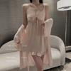 Niche design nightgown women's summer thin ice silk sexy new large size pure desire Korean suspender chest pad pajamas