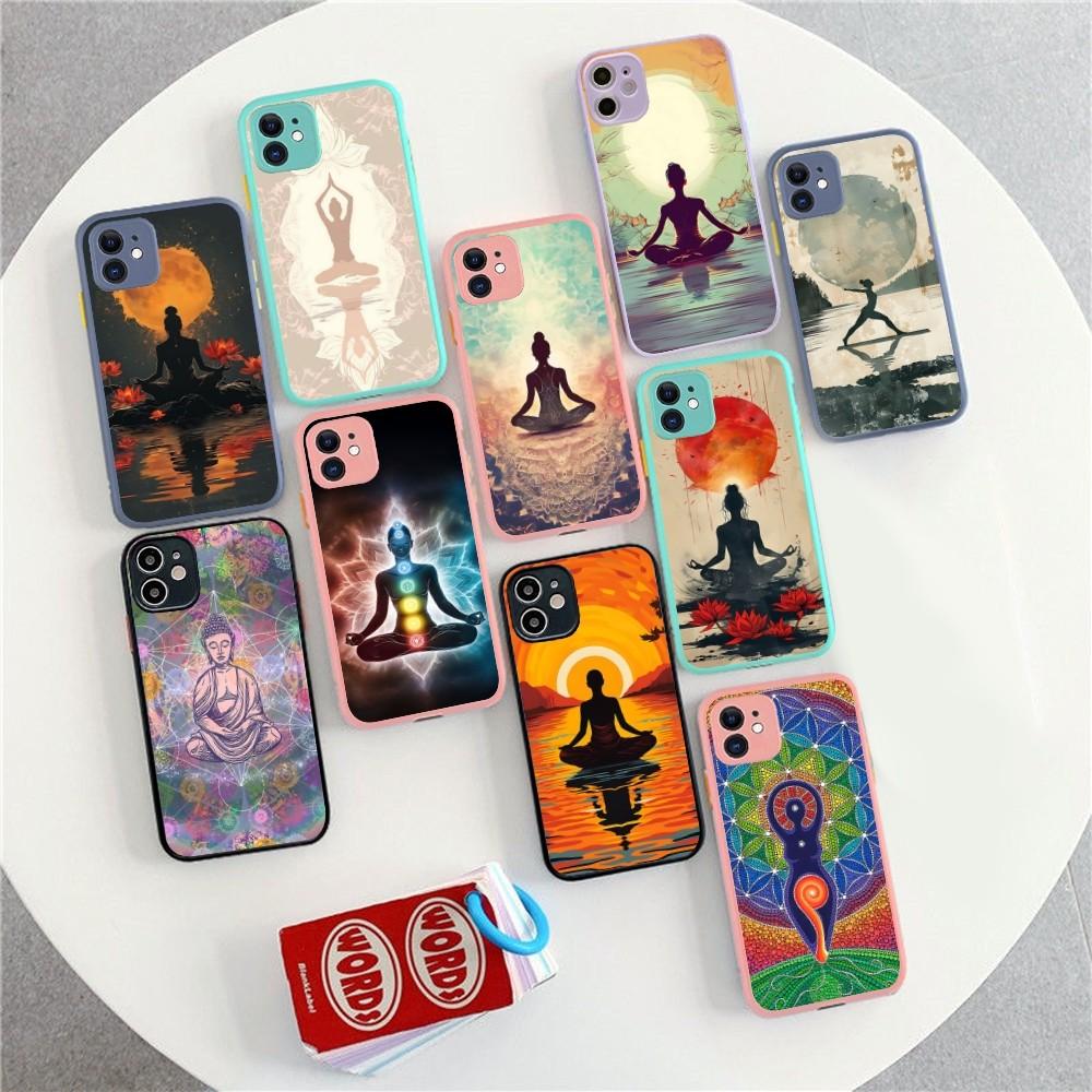 Чехол для телефона Йога для iPhone 14 11 12 13 Mini Pro Max 8 7 Plus X XR XS MAX Полупрозрачная матовая крышка