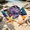 Custom Name Personalized Football Print Beach Towel, for Trip Camping Beach Party Home Decor, Birthday Gift for Family & Friends