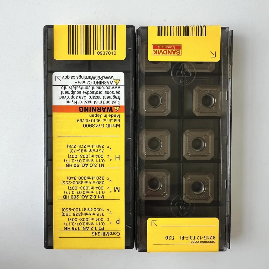 Original Sandvik / R245-12T3E-PL 530 /CNC Lathe Carbide Blade Tool 10 Pcs