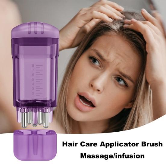 8ML Hair Oil Applicator with Precise Scale Scalp Massage Applicator Comb Clear Portable Hair Serum Oiling Dispenser Brush Hair Root Application Comb