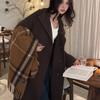 Women's Plaid Scarf Sweet and Western-style Blend Wool Shawl Long Warm Scarf