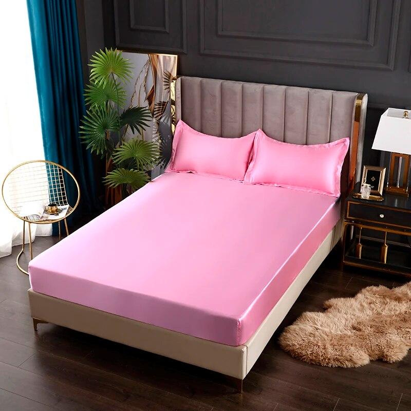 Сплошной цвет на подкладке, атласный вискоза, высококачественный наматрасник, простыни на резинке, распродажа, простыня