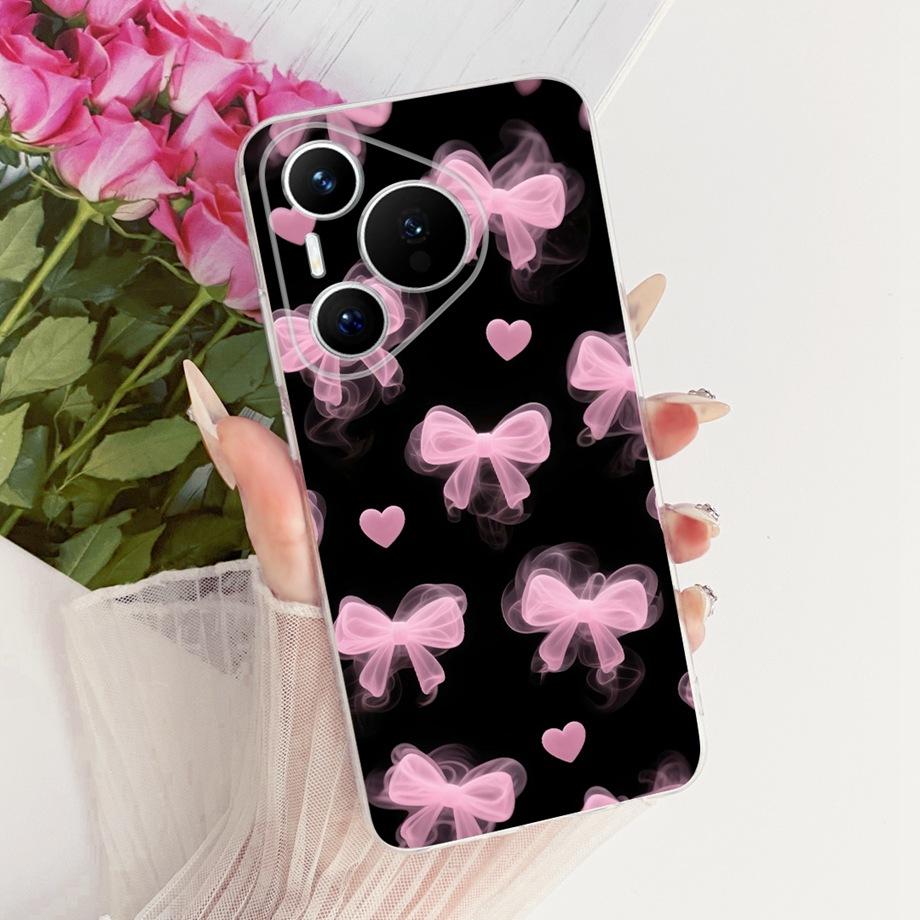 Для Huawei Pura 70 70Pro 70 Ultra Pura 80 pro Pro+ Чехол для телефона Прозрачный Мягкий ТПУ Бампер Чехол Крутой Мультяшный Бабочка Цветок Funda