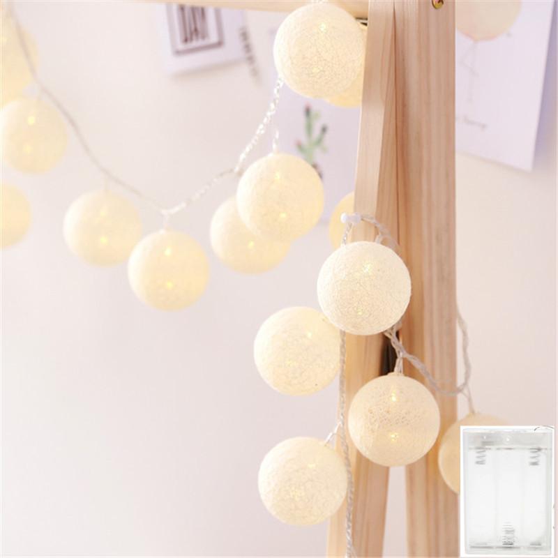 10/20/30 LEDs String Lights Cotton Thread Balls Home Decoration Lamp for Party Wedding Color Light String Christmas Decorations